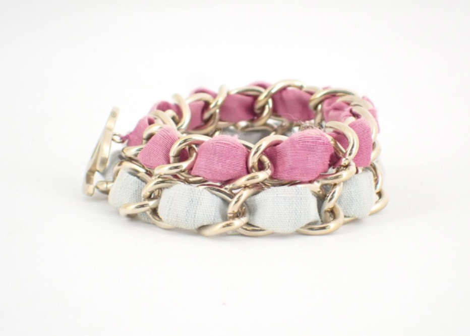 CHANEL Vintage double chain bracelet