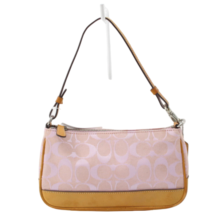 coach pink signature pochette bag
