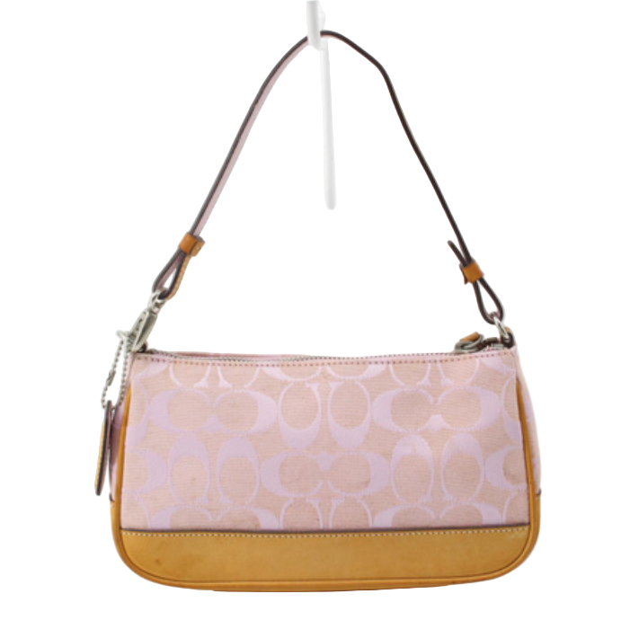 coach pink signature pochette bag