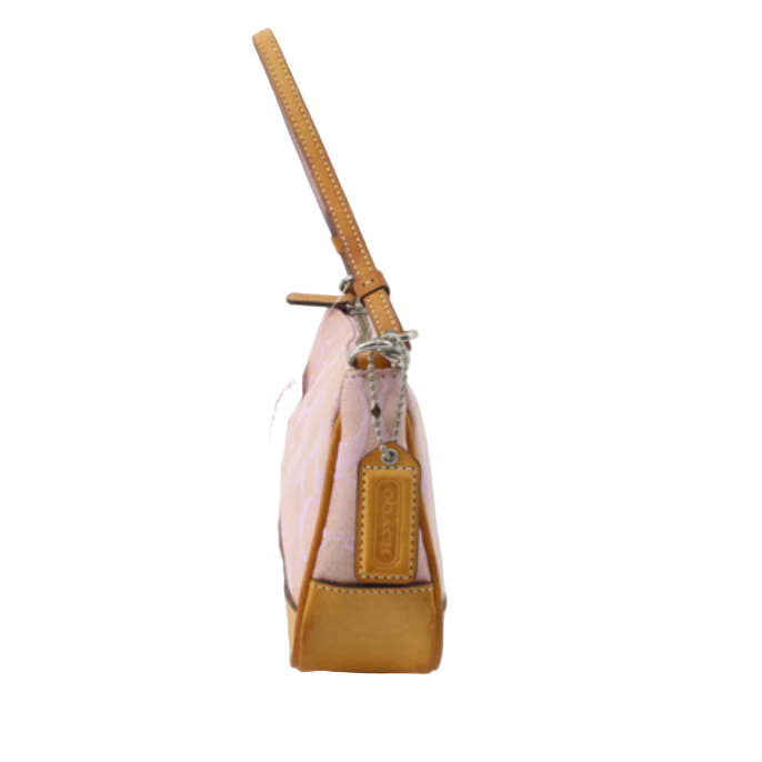 coach pink signature pochette bag
