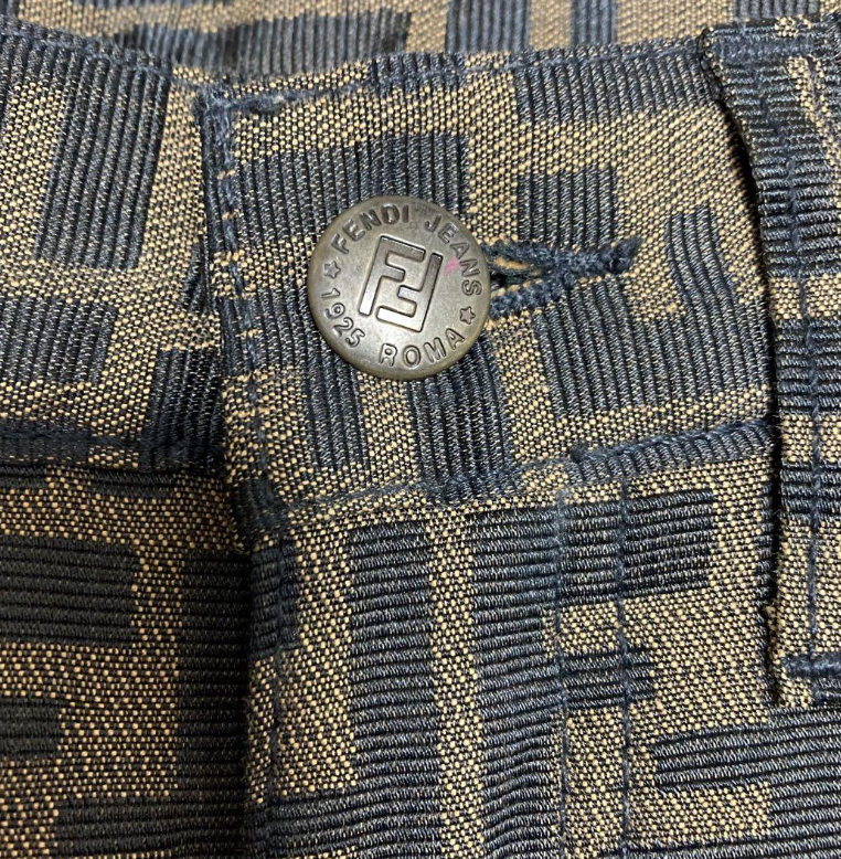 fendi zucca patterened jeans