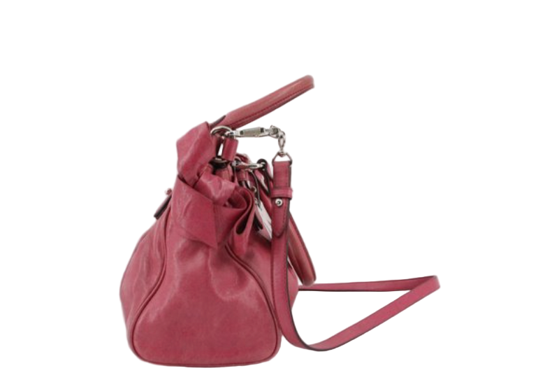 miu miu hot pink vintage vitello bow bag