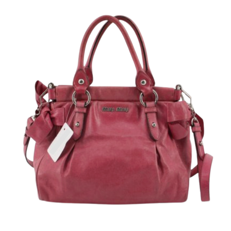 miu miu hot pink vintage vitello bow bag