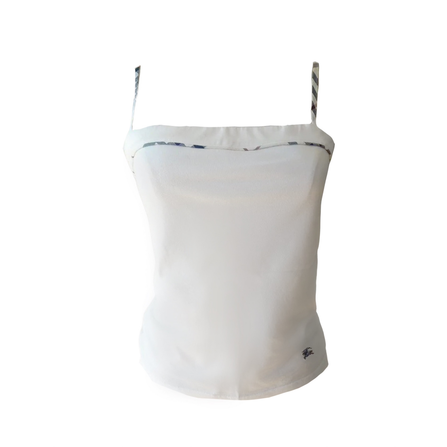 burberry 100% cotton white nova lined tube top