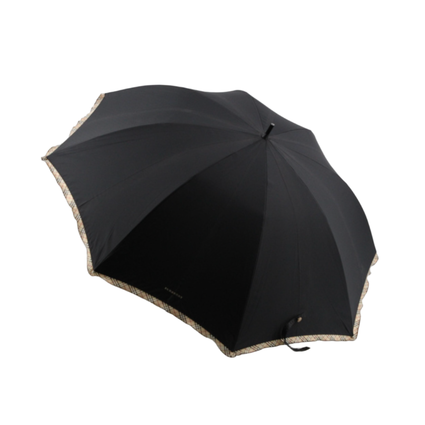 burberry black umbrella with nova detailing