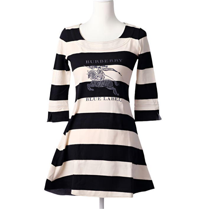 burberry girly vintage half sleeve striped tunic