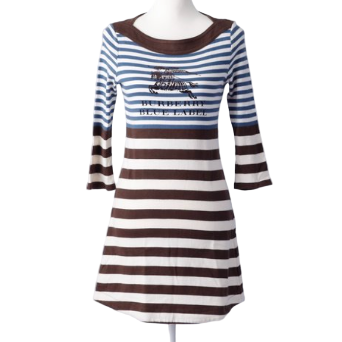 burberry girly vintage striped tunic mini dress