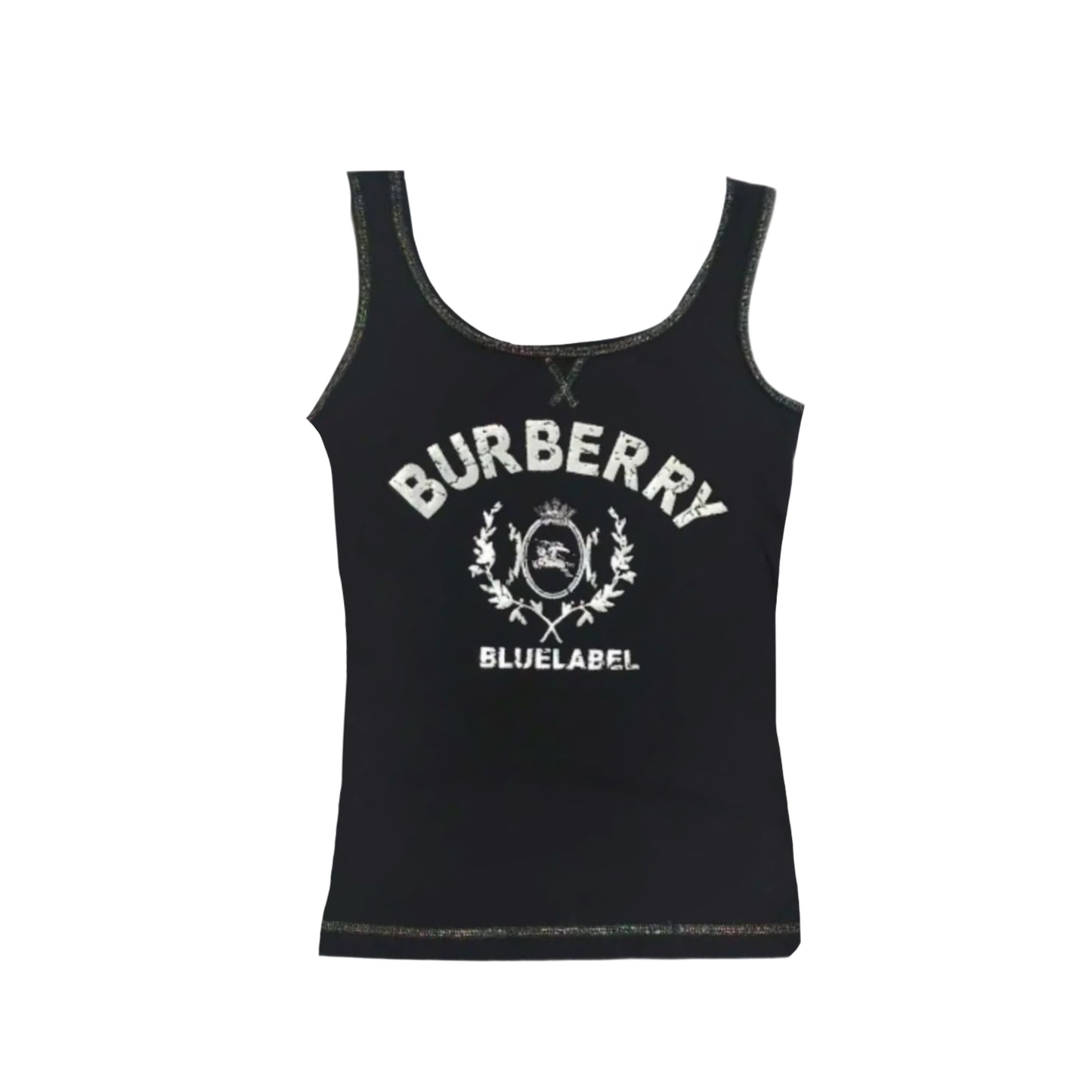 burberry black logo glitter tank