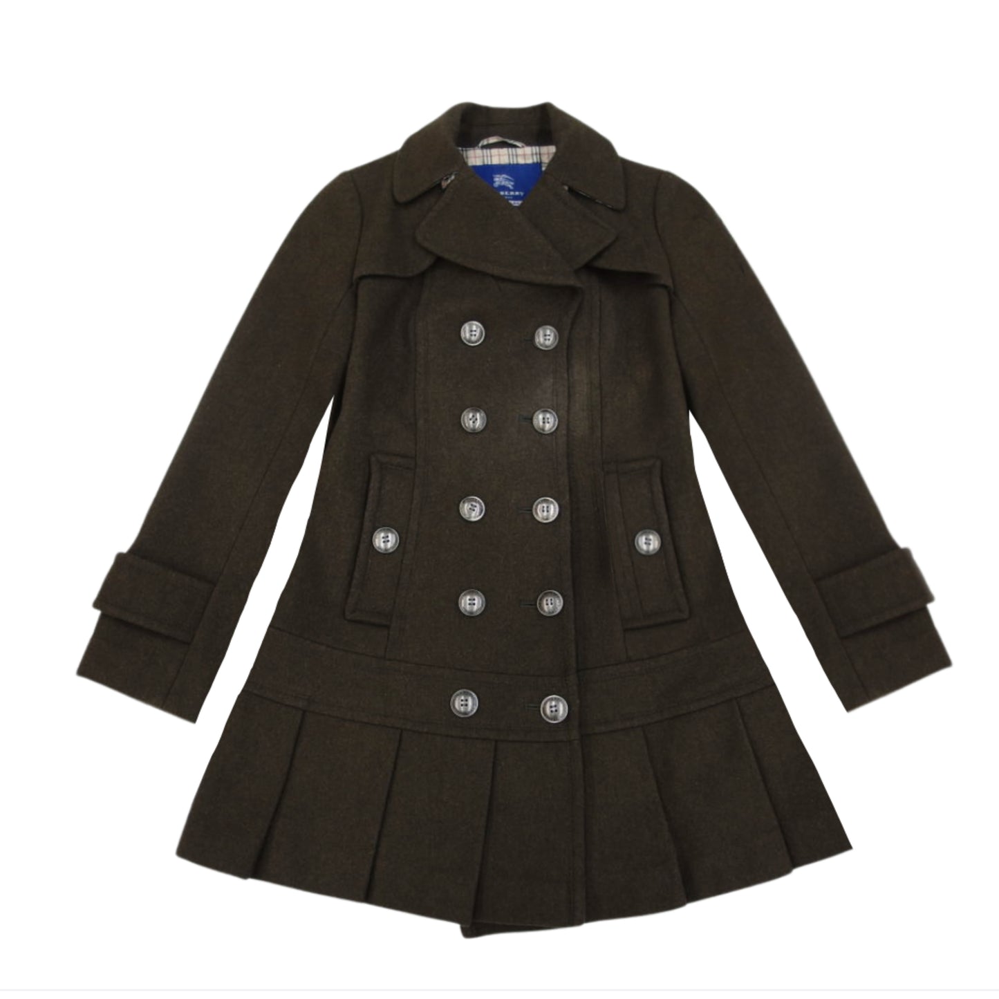 burberry blue label pleated flirty dress coat