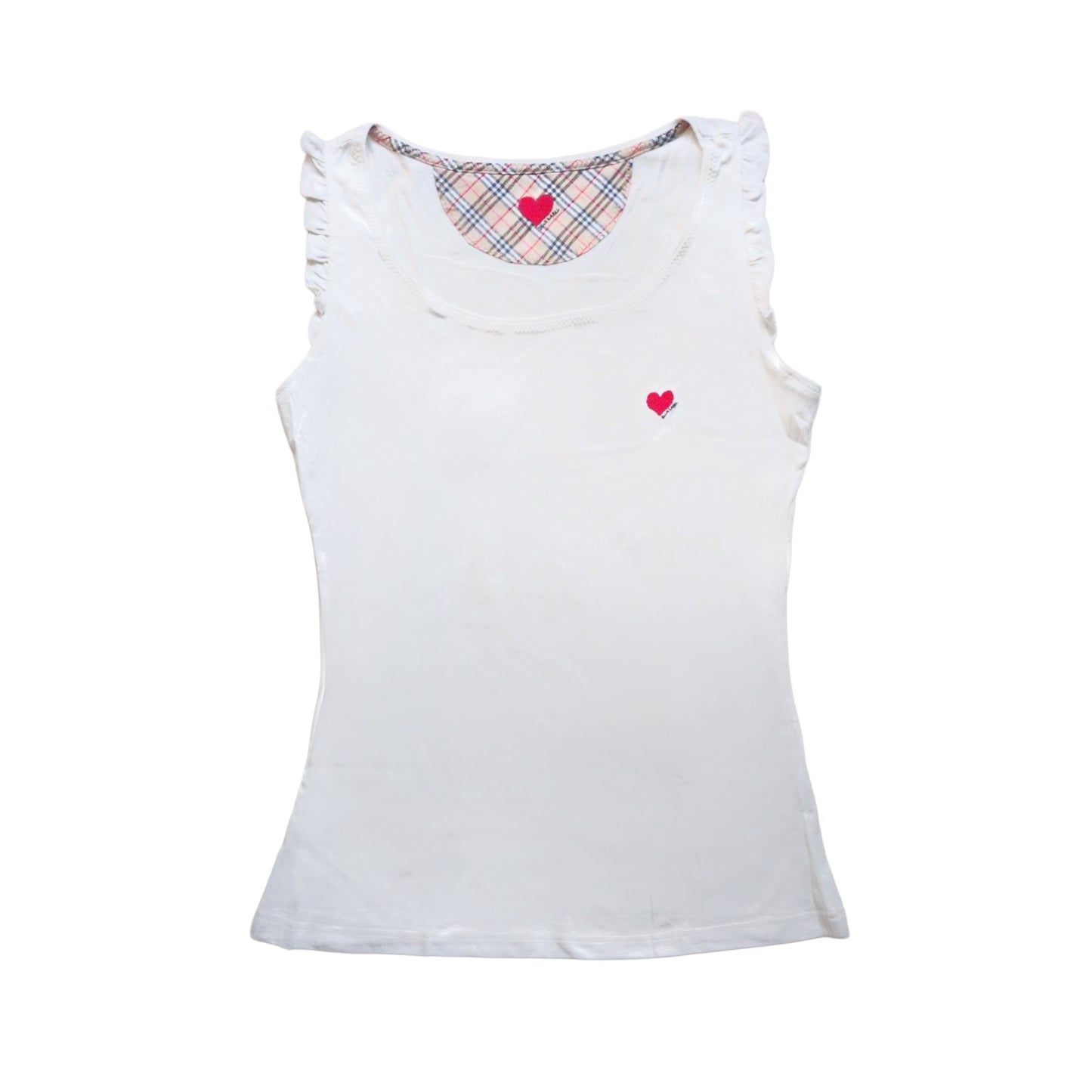 burberry heart embroidery white top