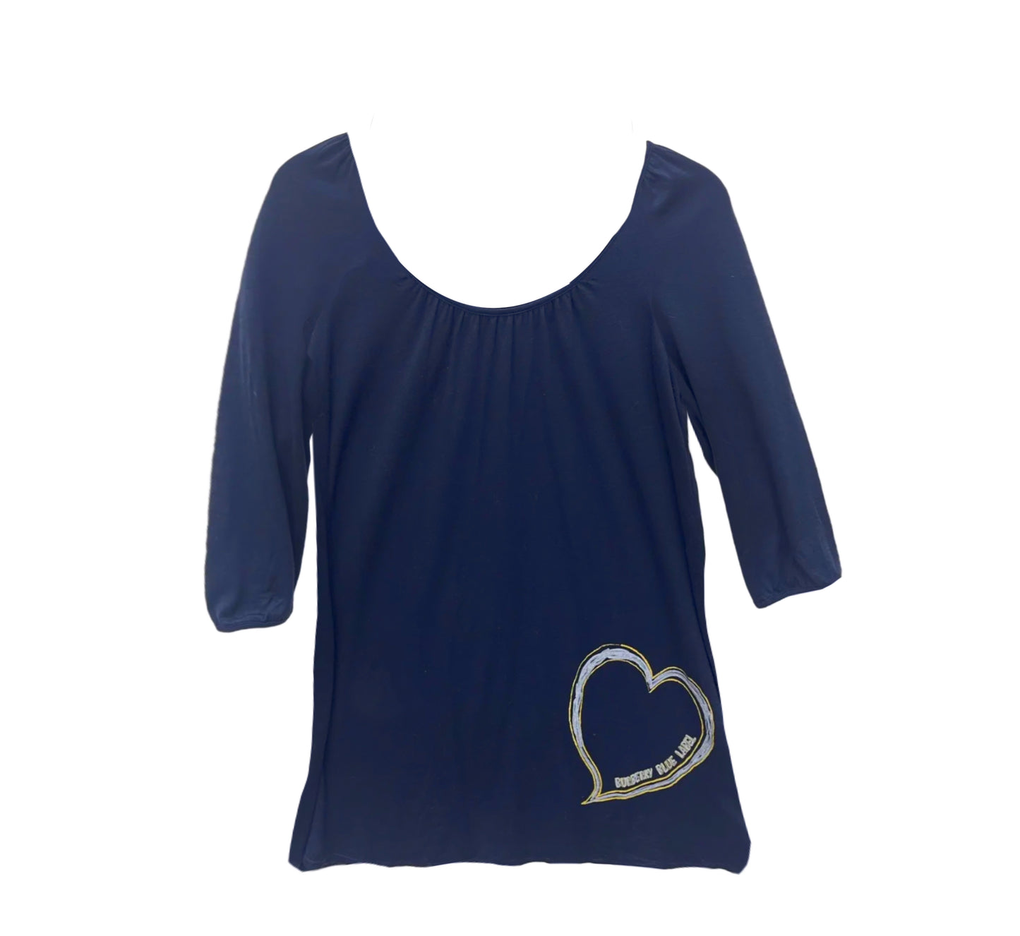 burberry navy blue heart detail cover up tunic