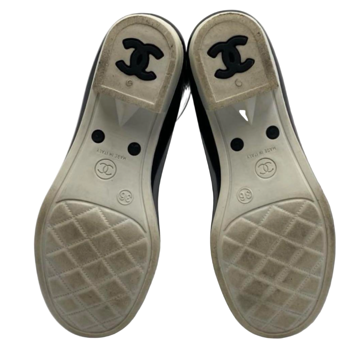 chanel vintage logo rainboots (size 36)