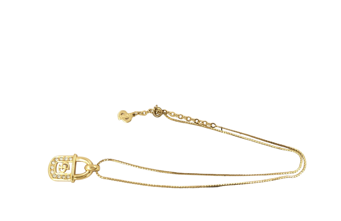 christian dior vintage cd padlock necklace