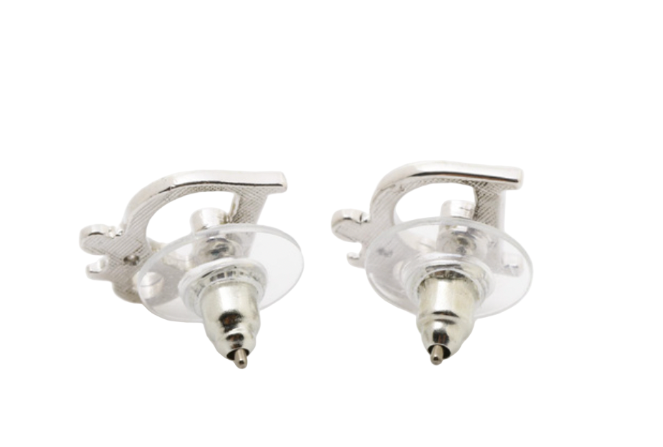 dior stud logo earrings