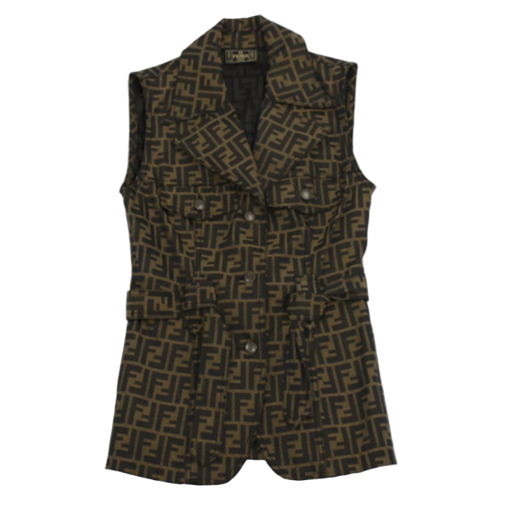 fendi zucca patterned vintage vest