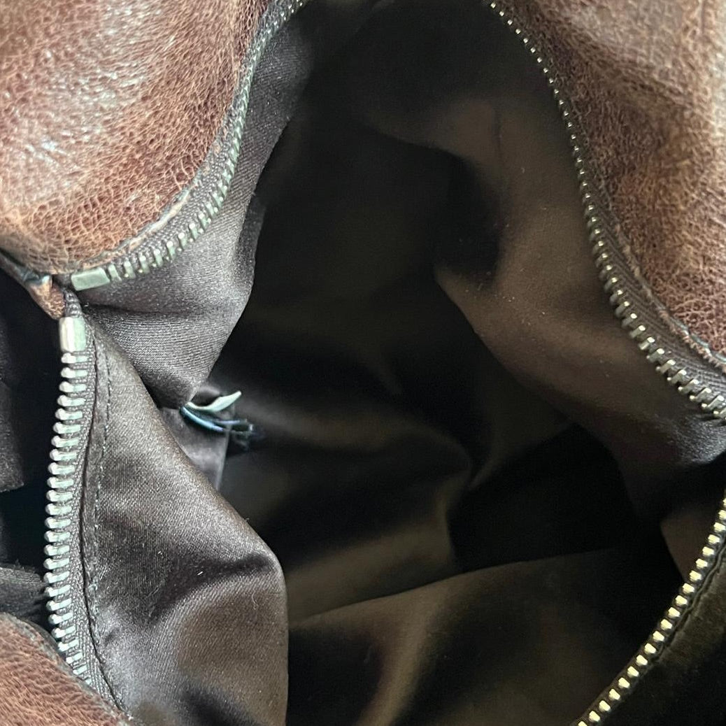 miu miu dark chocolate vitello vintage bow bag