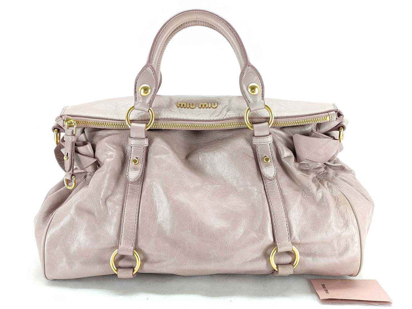 miu miu girly pink vitello bow bag