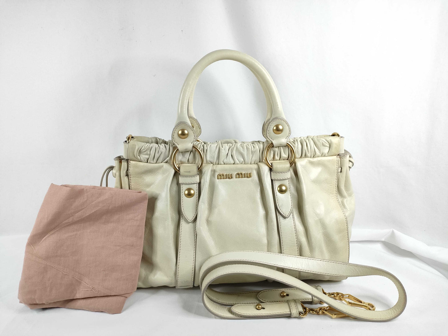 miu miu ivory angel vitello lux bag