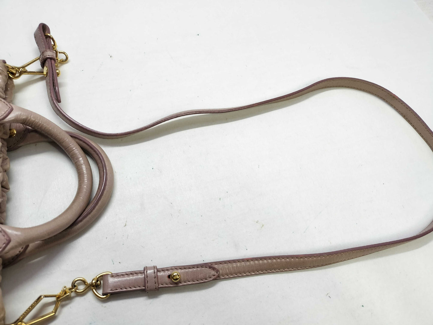 miu miu mini vintage vitello lux bag in pale pink