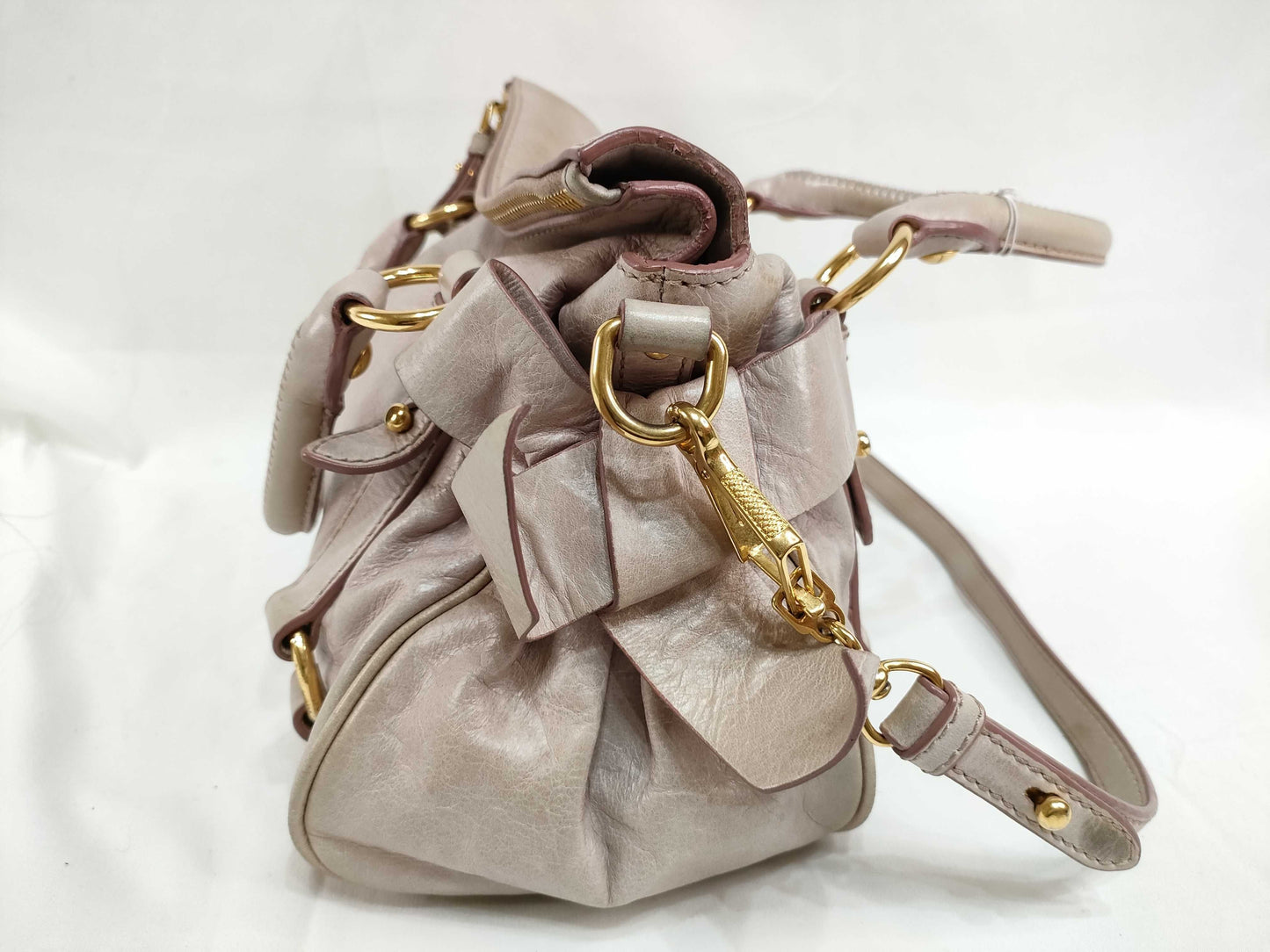 miu miu pale pink mini vitello bow bag