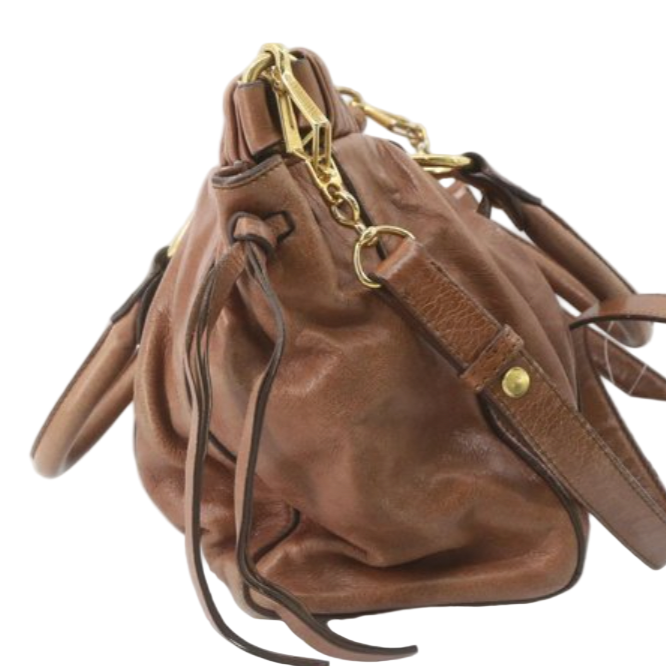 miu miu vintage chestnut brown vitello bag