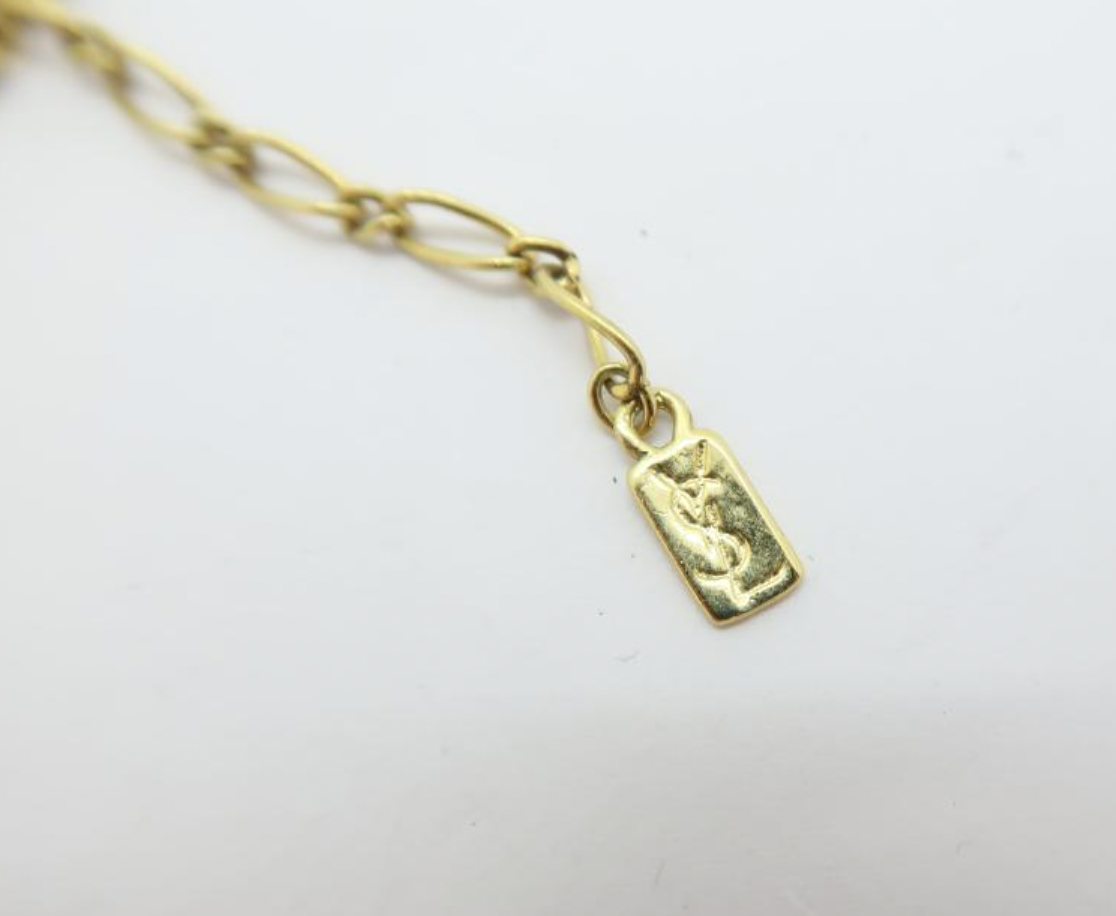 yves saint laurent rhinestone heart necklace