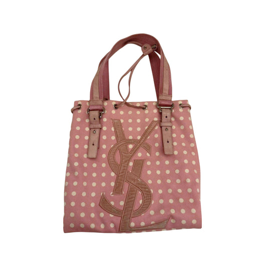 yves saint laurent rive gauche S/S 2005 vintage pink polkadot kahala bag