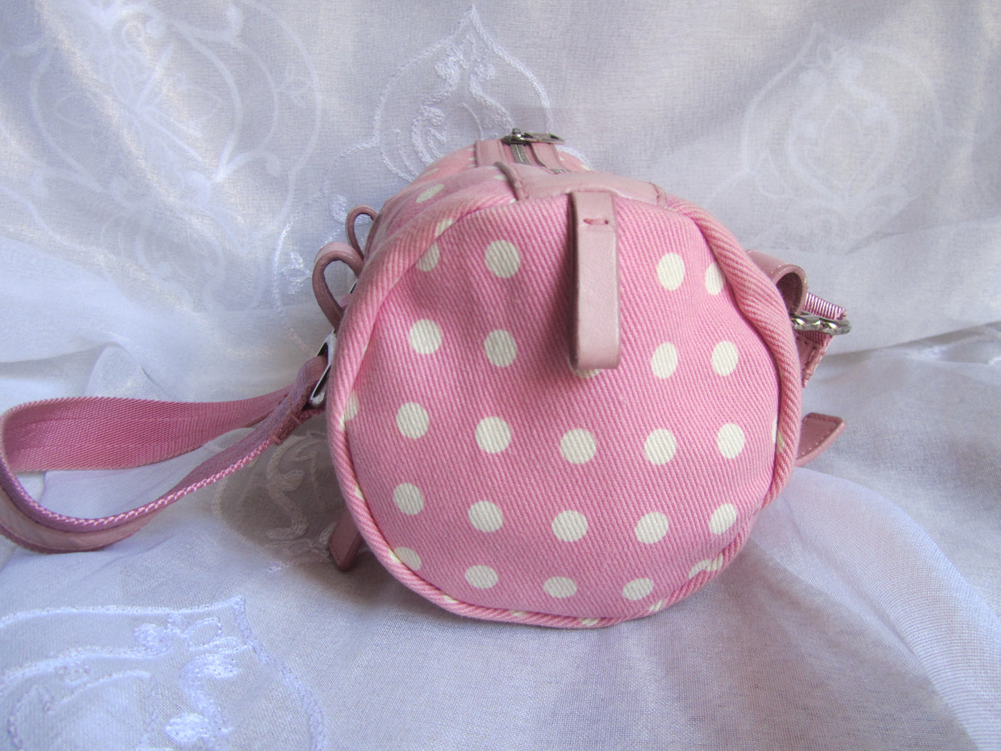 yves saint laurent pink polkadot shoulder bag