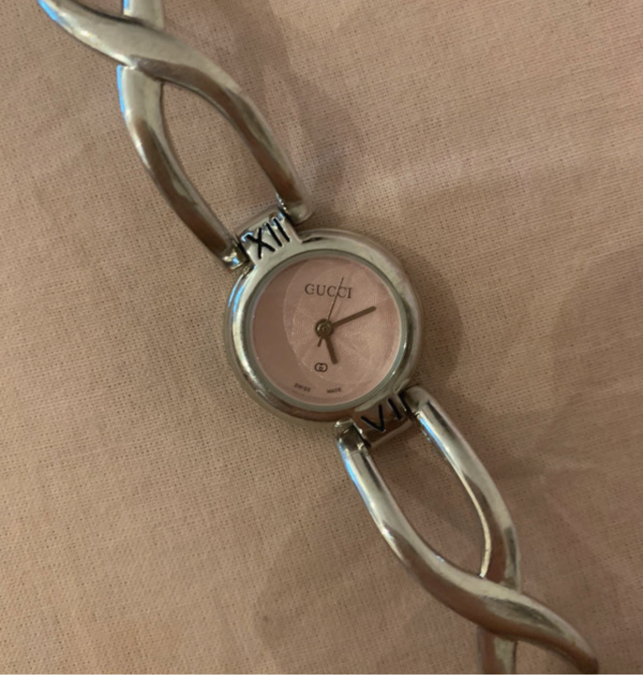 Gucci Pink Watch Silver Hardware