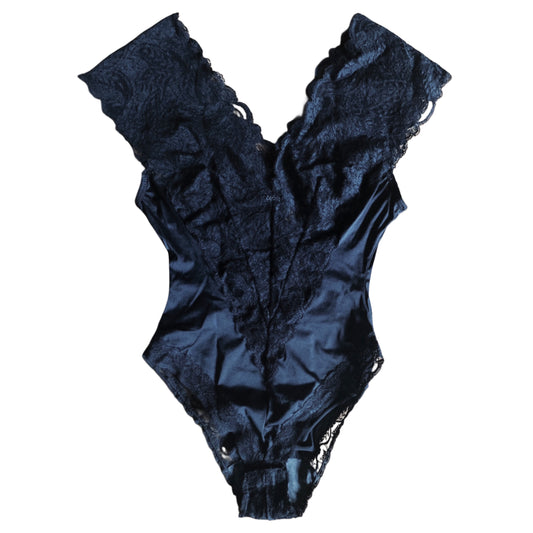 Christian Dior Black Lace Deep V Bodysuit