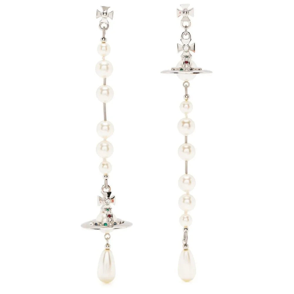 Vivienne Westwood Silver Broken Pearl Earrings