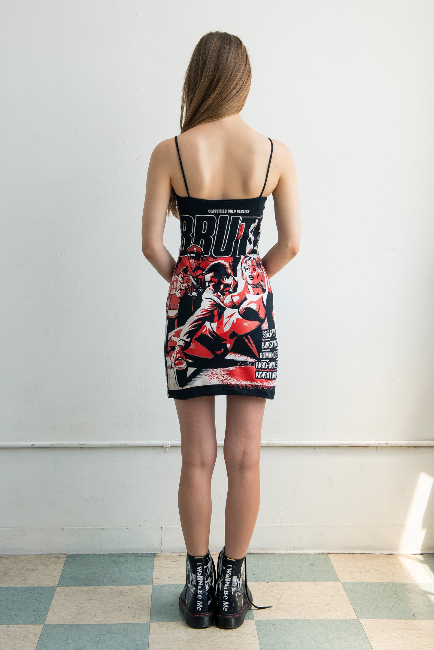 Graphic Print Grunge Mini Dress