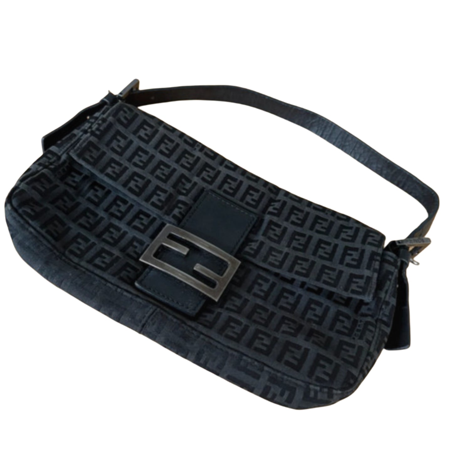 Black Fendi Baguette Zucca