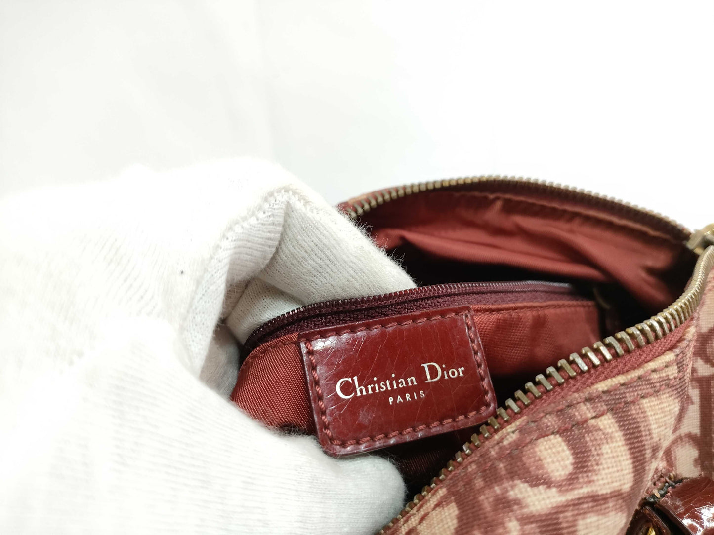 Christian Dior Gorgeous Trotter Bowling Speedy Bag Red