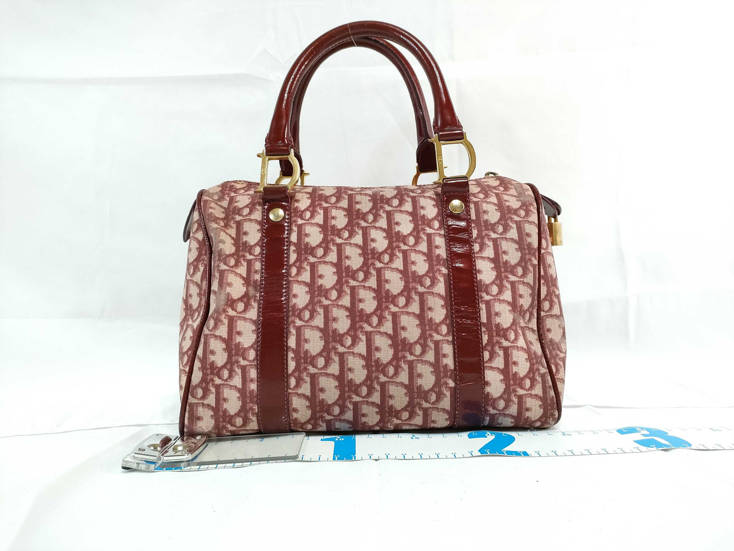 Christian Dior Gorgeous Trotter Bowling Speedy Bag Red