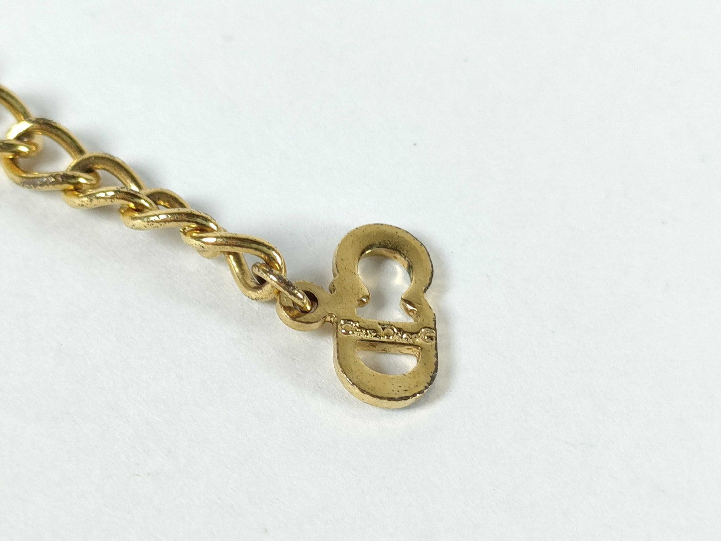 Christian Dior Rhinestone Logo Necklace