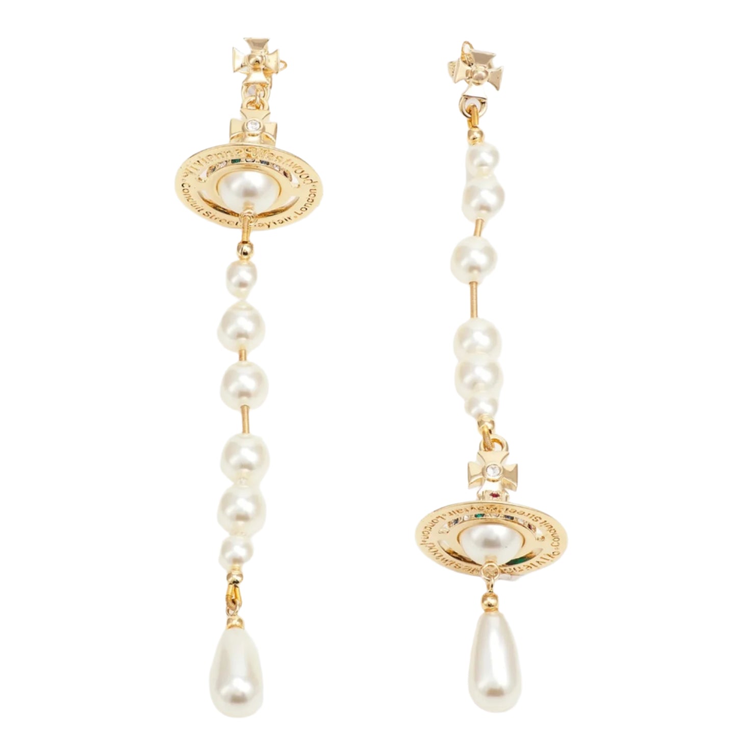 Vivienne Westwood Gold Broken Pearl Earrings