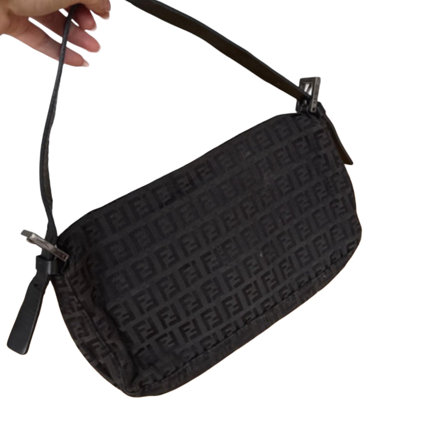 Black Fendi Baguette Zucca