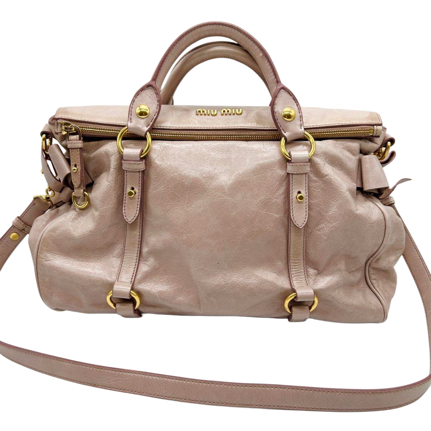 Miu Miu Baby Pink Vitello + Shoulder Strap