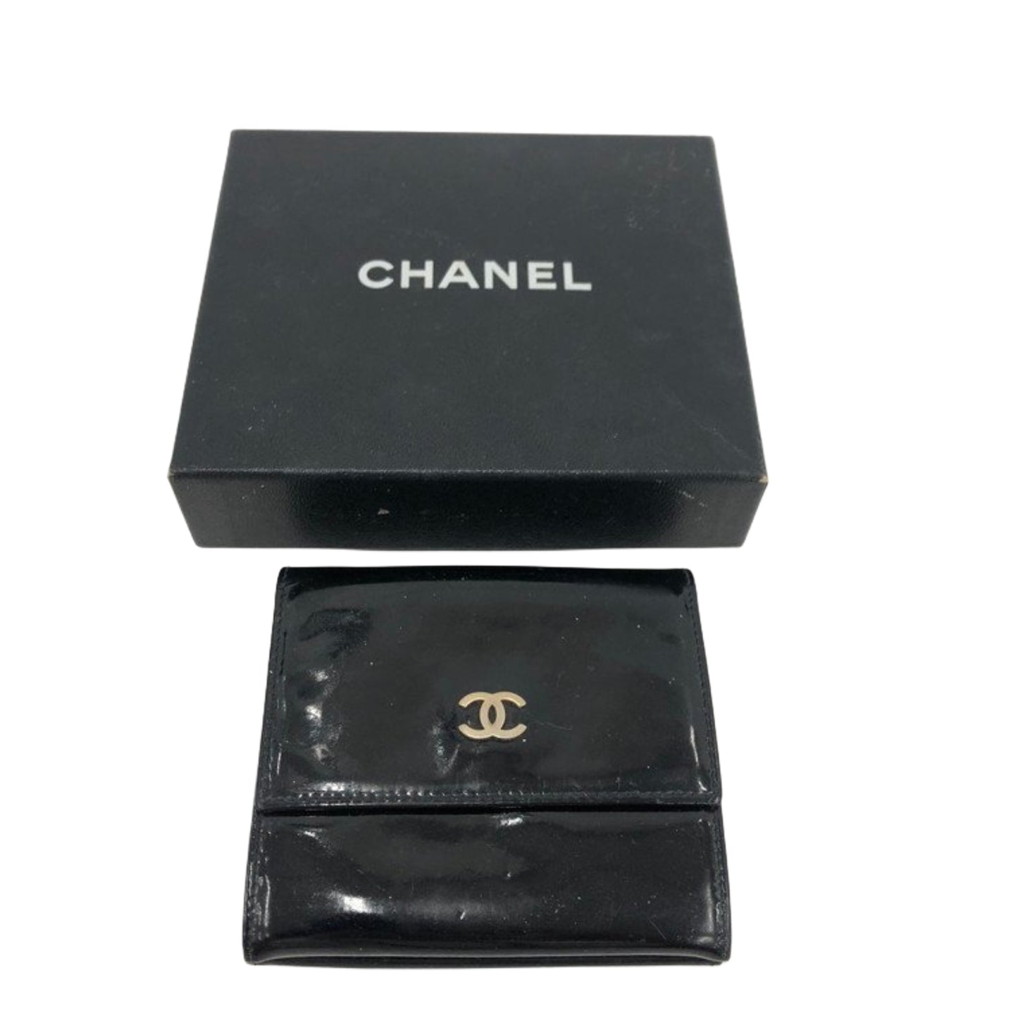 Chanel Black Patent Leather Wallet