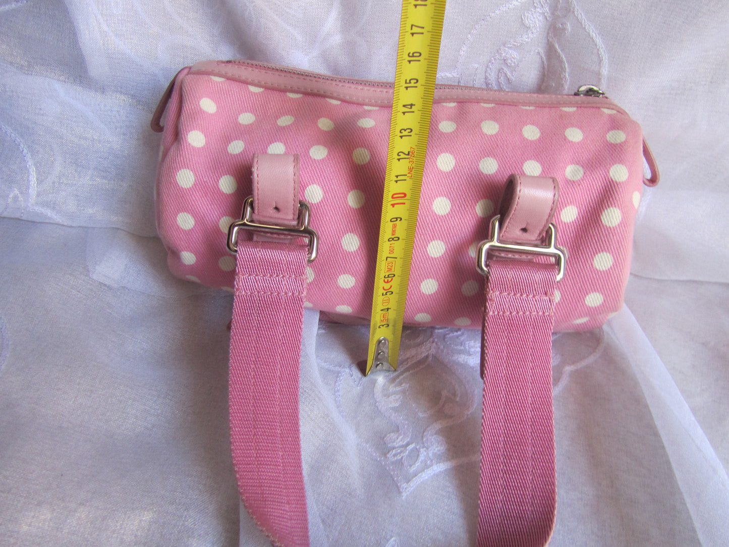 yves saint laurent pink polkadot shoulder bag
