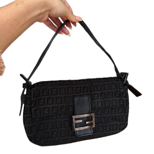 Black Fendi Baguette Zucca