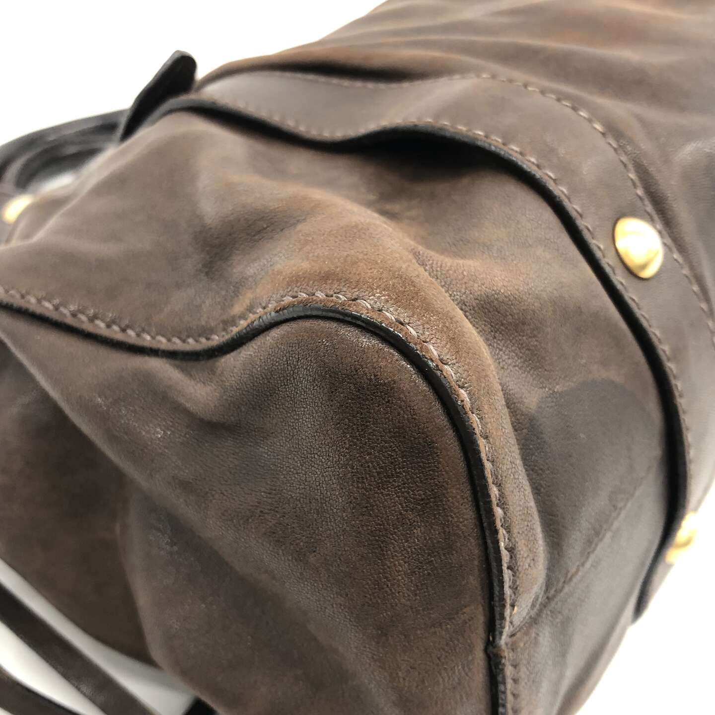 Miu Miu Dark Chocolate Vitello Lux Bag