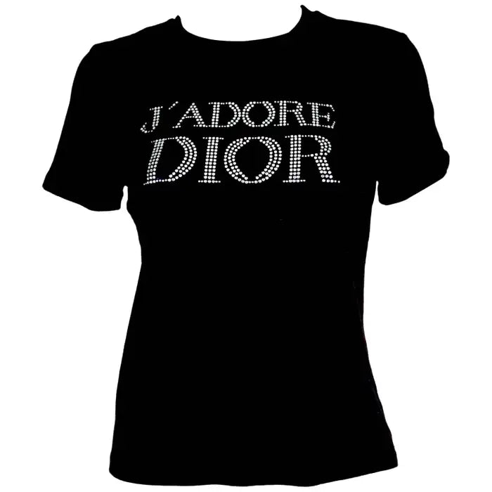 Christian Dior J'adore Swarovski Embellished 2000s T-Shirt