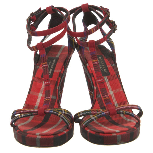 Burberry Red Nova Strappy Heels