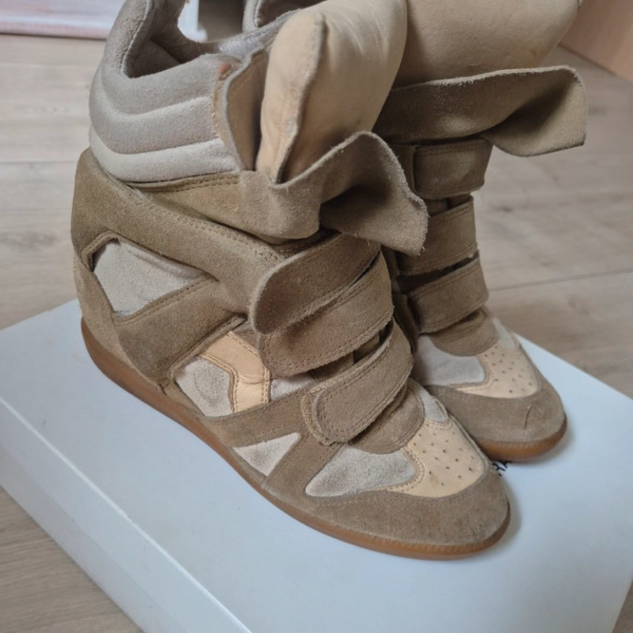 Isabel Marant Beige Bekett Wedge Sneakers (Size EU 38)