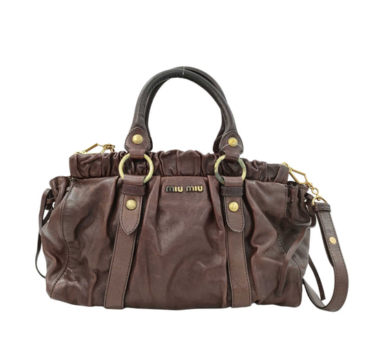 miu miu chocolate brown vitello lux bag