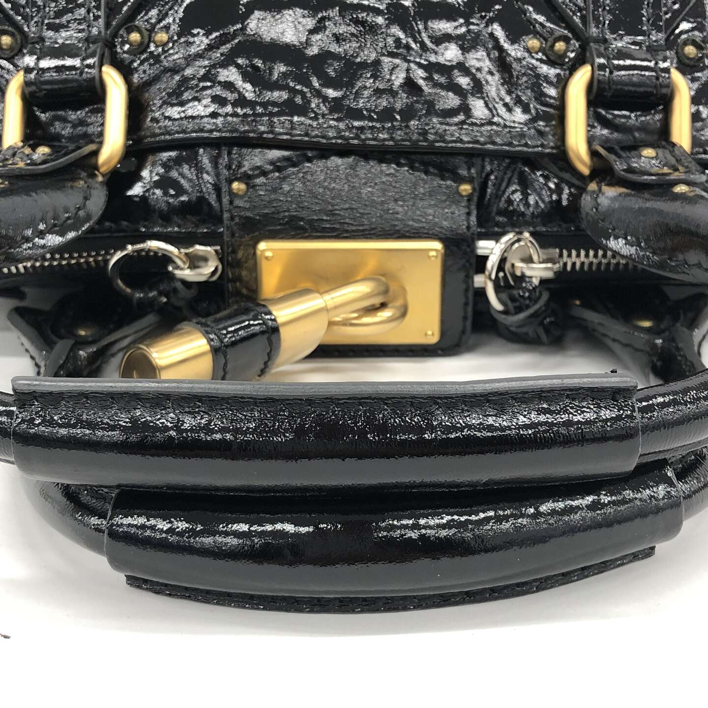 Chloé Black Glossy Leather Paddington