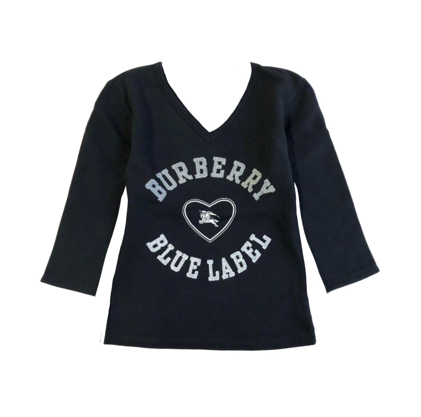 burberry logo flattering v neck top