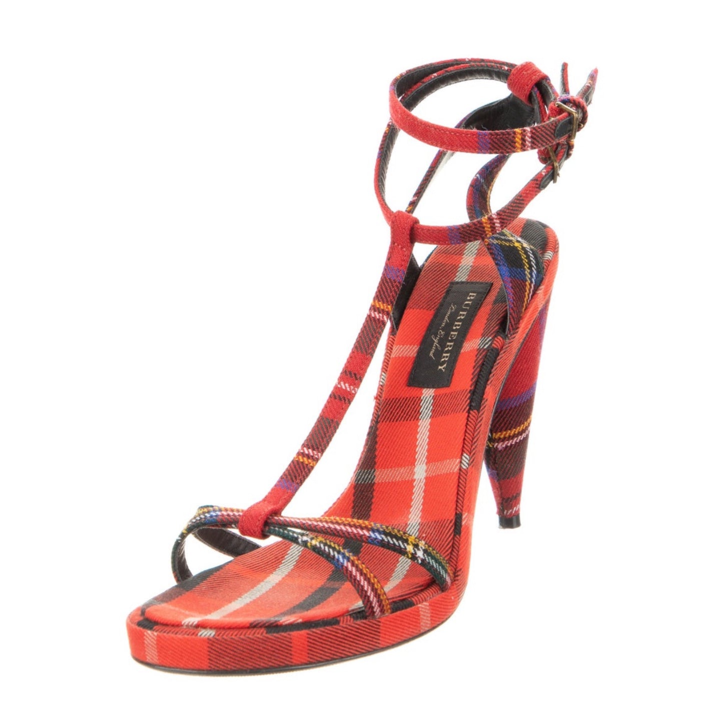 Burberry Red Nova Strappy Heels